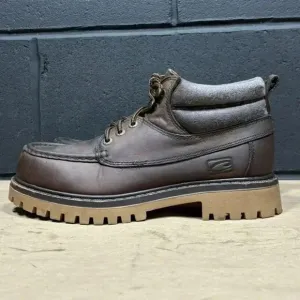 Vintage Candies Y2K Brown Leather Chunky Combat Boots Women’s Sz 8 M