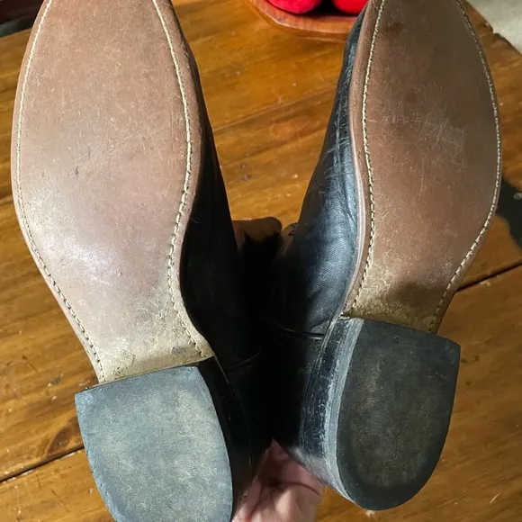 Vintage Distressed Black Leather Laredo Western Boots made in USA Mens Size 8.5