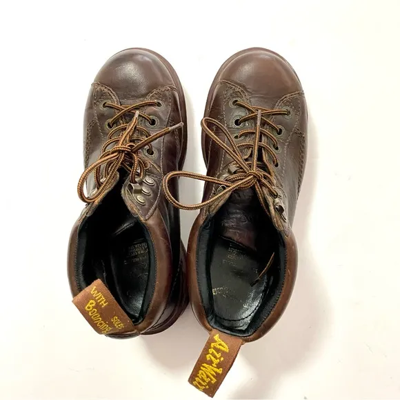 Vintage Doc Dr Martens 8287 Brown Leather Ankle Boots Size 6 8 Chunky Combat