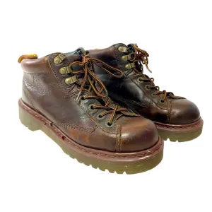 Vintage Doc Dr Martens 8287 Brown Leather Ankle Boots Size 6 8 Chunky Combat