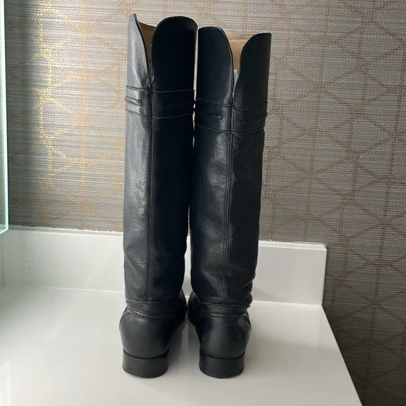 Vintage Frye Melissa Trapunto pull on black leather boots size 7.5