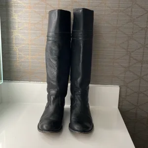 Vintage Frye Melissa Trapunto pull on black leather boots size 7.5