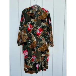Vintage John Meyer Skirt Set, Tropical, Pleated Skirt &amp; Button Down Shirt, Sz 14