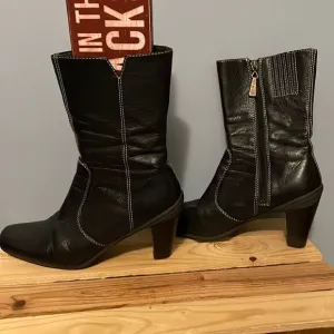 Vintage Kimel Mid Calf Black Leather Boots Sz 7