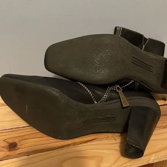 Vintage Kimel Mid Calf Black Leather Boots Sz 7