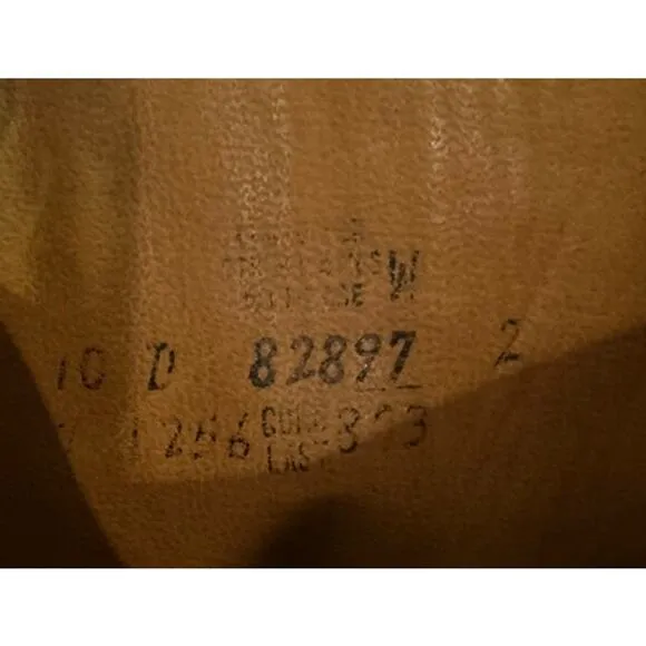 Vintage Leather Tan Brown Tall Chunky Heel Riding Boots Pull On Men's Size 10