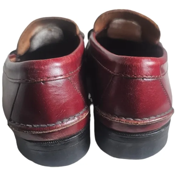 Vintage Men Classic Leather Penny Loafers Slip On Brown/Burgundy Size 11M