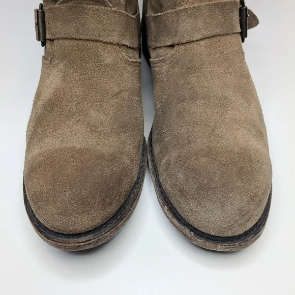 Vintage Shoe Company Elijah engineer boots tan suede leather mid calf size 8.5