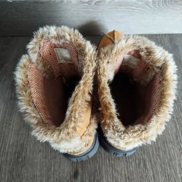 Vintage Skechers Chunky Platform Tan Suede Leather Y2K 90s Winter Boots 8.5