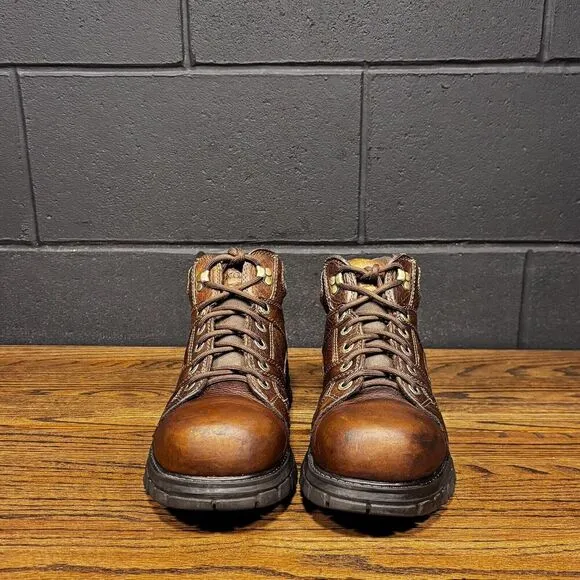Vintage Sonoma Urban Chunky Brown Leather Platform Lace Up Boots Men’s 11