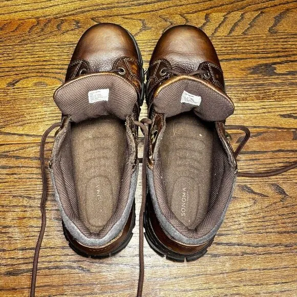 Vintage Sonoma Urban Chunky Brown Leather Platform Lace Up Boots Men’s 11