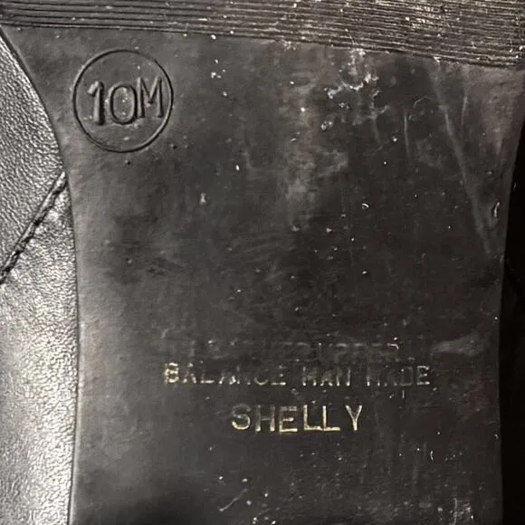 Vintage Studio Works Shelly Chunky Black Leather Square Toe Boots Women’s 10