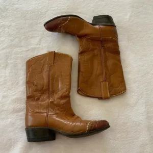 𝅺VINTAGE Tony Lama Lizard Wingtip #7070 Cowgirl Boots