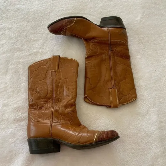 𝅺VINTAGE Tony Lama Lizard Wingtip #7070 Cowgirl Boots