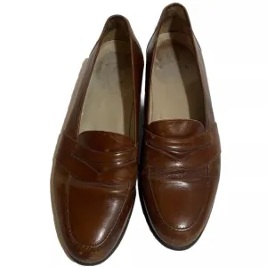 Vintage Vero Cuoio Brown Leather Penny Loafers Made in Spain Men’s 10