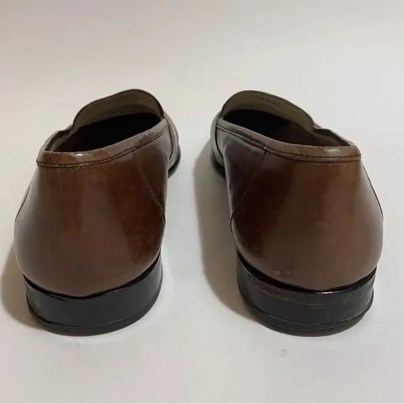 Vintage Vero Cuoio Brown Leather Penny Loafers Made in Spain Men’s 10