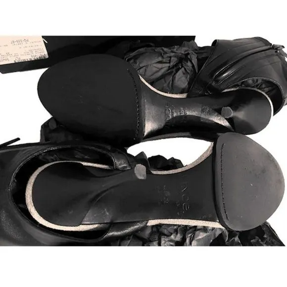Vintage VINCE &quot;ADRIA&quot; High Heel Black Leather Sandals w/Open Toe and Ankle Cuff