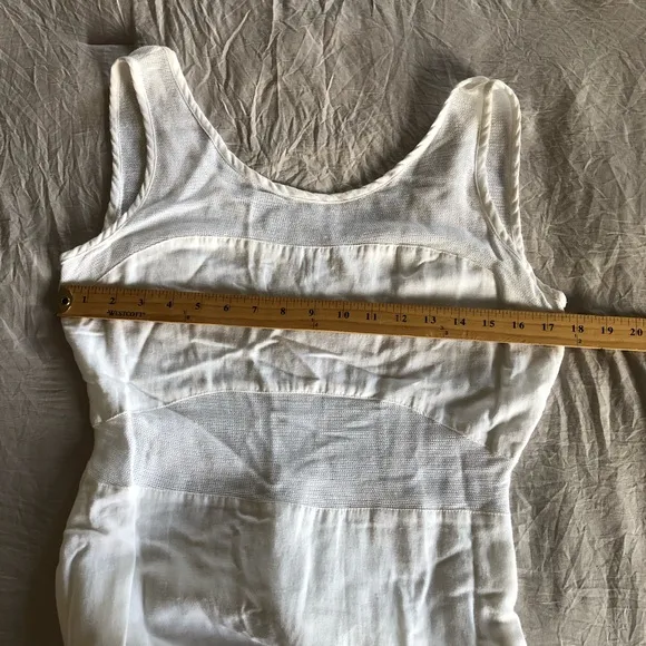 Vintage White Linen Blend Gauze Lagen look Maxi dress