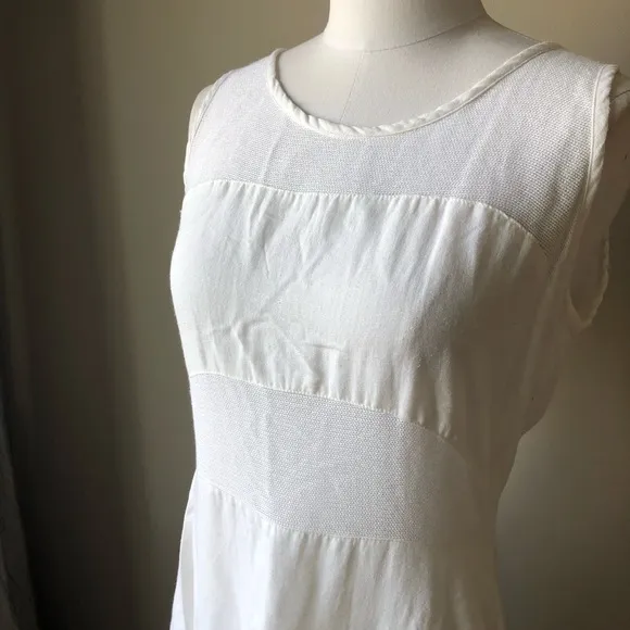 Vintage White Linen Blend Gauze Lagen look Maxi dress