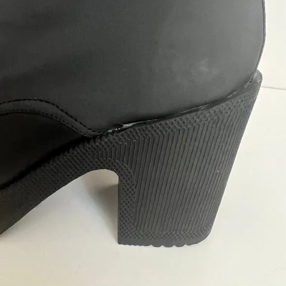 Vintage Y2K 9&amp; CO Fighter Knee High Front Zipper Chunky Heel Boots Size 10