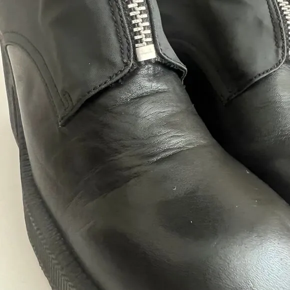 Vintage Y2K 9&amp; CO Fighter Knee High Front Zipper Chunky Heel Boots Size 10