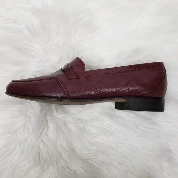 Vintage BALLY of Switzerland Orlando Penny Loafers Leather Slip on Burgundy 7.5