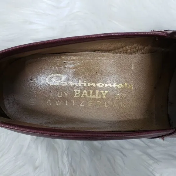 Vintage BALLY of Switzerland Orlando Penny Loafers Leather Slip on Burgundy 7.5