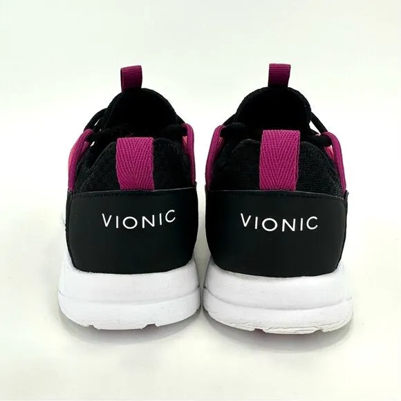 VIONIC BRISK ZELIYA BLACK AND PINK WITH WHITE SOLE LOW TOP ATHLEISURE SNEAKERS