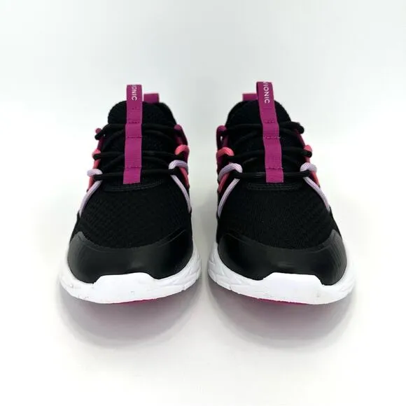 VIONIC BRISK ZELIYA BLACK AND PINK WITH WHITE SOLE LOW TOP ATHLEISURE SNEAKERS