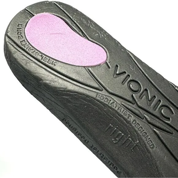 VIONIC BRISK ZELIYA BLACK AND PINK WITH WHITE SOLE LOW TOP ATHLEISURE SNEAKERS