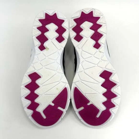 VIONIC BRISK ZELIYA BLACK AND PINK WITH WHITE SOLE LOW TOP ATHLEISURE SNEAKERS