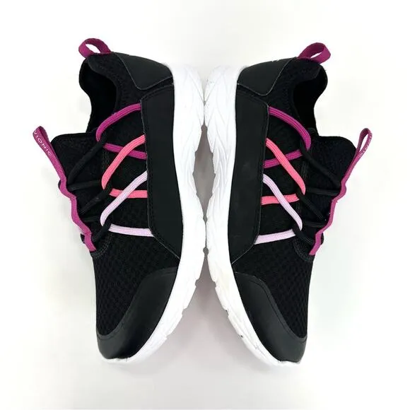 VIONIC BRISK ZELIYA BLACK AND PINK WITH WHITE SOLE LOW TOP ATHLEISURE SNEAKERS