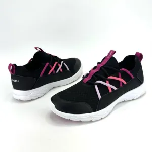 VIONIC BRISK ZELIYA BLACK AND PINK WITH WHITE SOLE LOW TOP ATHLEISURE SNEAKERS