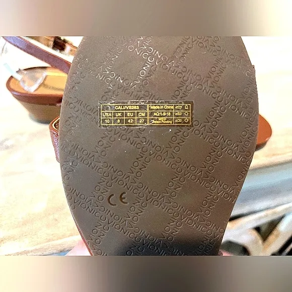 Vionic Cali Wedge Rust Leather Sandals Size 10   New Without Box