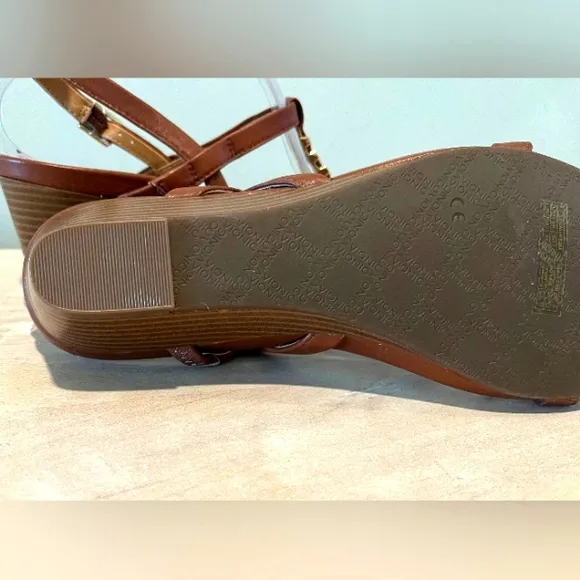 Vionic Cali Wedge Rust Leather Sandals Size 10   New Without Box