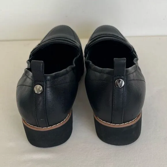 Vionic Cynthia II Lug Sole Penny Loafers Womens 6.5 Slip On Ballet Black Leather