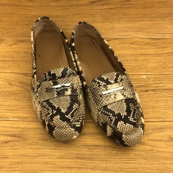 Vionic Honor Ashby Driving Mock snake print Leather slip on Loafers, 10