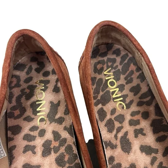 Vionic Mesa Suede Loafers 7 Cognac