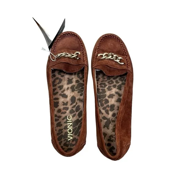 Vionic Mesa Suede Loafers 7 Cognac