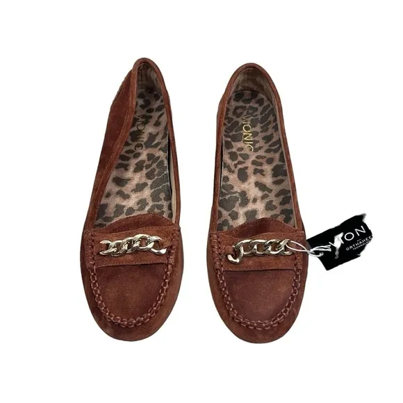 Vionic Mesa Suede Loafers 7 Cognac