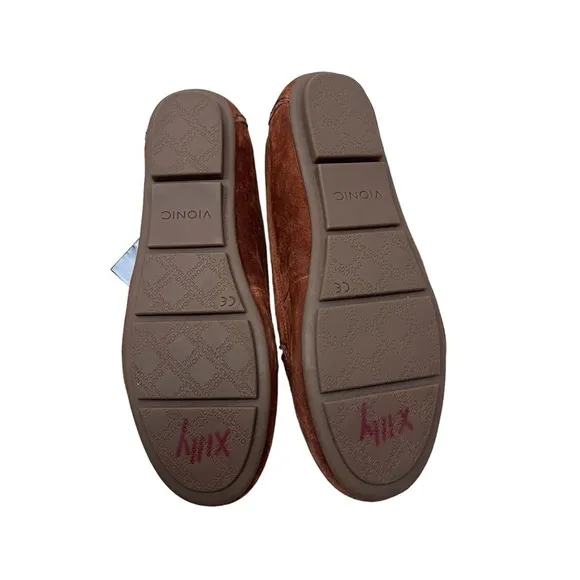 Vionic Mesa Suede Loafers 7 Cognac