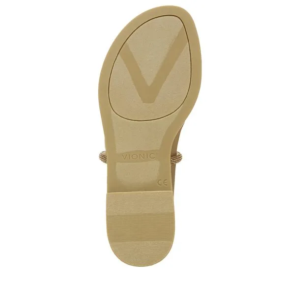 VIONIC PRISM WOMEN'S MINIMALISTIC SLIDE SANDAL GOLD METALLIC - 7 MEDIUM