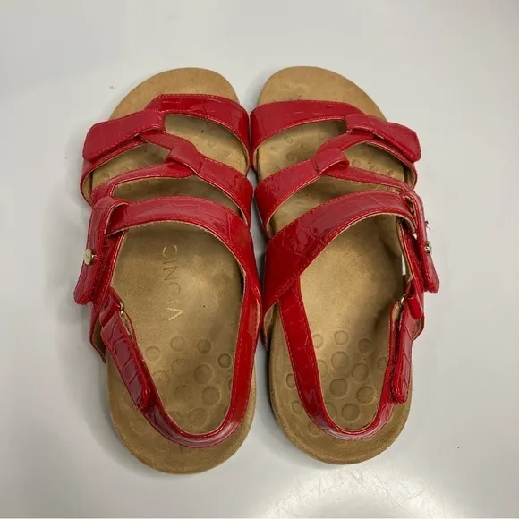 Vionic red patent Leather sandals size 8
