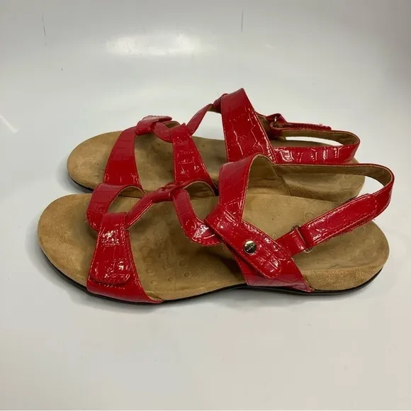 Vionic red patent Leather sandals size 8