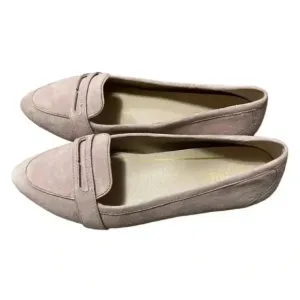 VIONIC Savannah Pink Suede Slip-On Flat Penny Loafers Size 8 Wide and 8.5 Wide