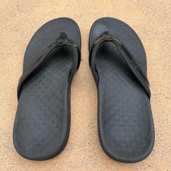 Vionic Tide II Thong Sandals Black Flip Flop Size 8 Tide 2 Orthodic Comfort EU39