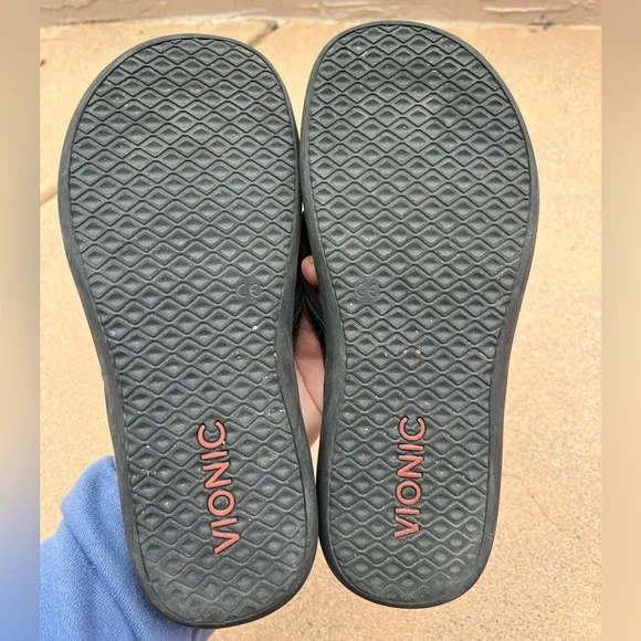 Vionic Tide II Thong Sandals Black Flip Flop Size 8 Tide 2 Orthodic Comfort EU39