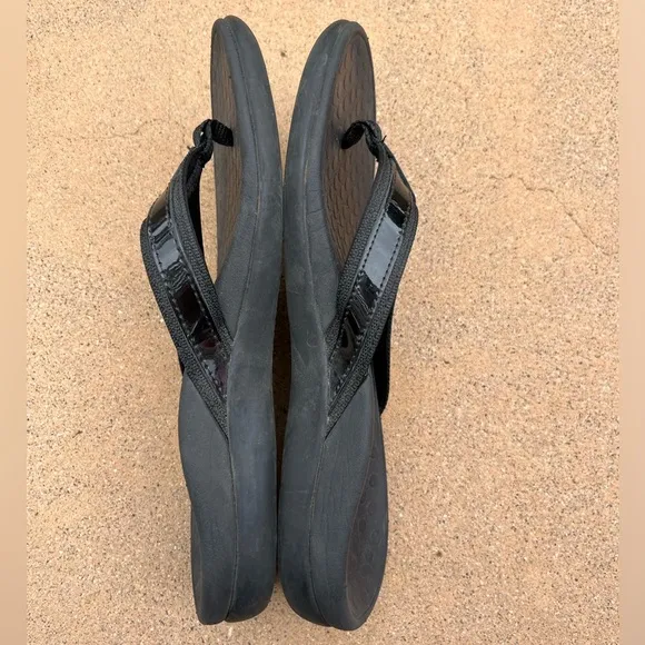 Vionic Tide II Thong Sandals Black Flip Flop Size 8 Tide 2 Orthodic Comfort EU39
