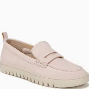 Vionic Uptown Pale Blush Pink Suede Penny Loafers Sz 7.5