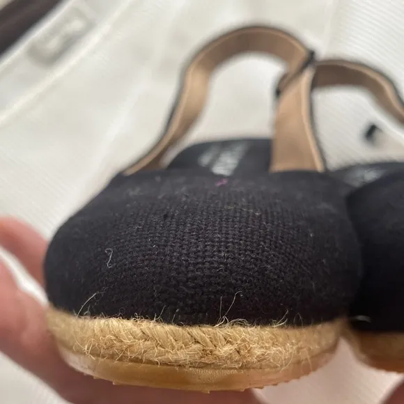 Viscata Barcelona Palomera Canvas Espadrille Wedges In Black size 42 US size 11